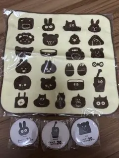 ドワーフ展　缶バッジ　ハンカチ　セット