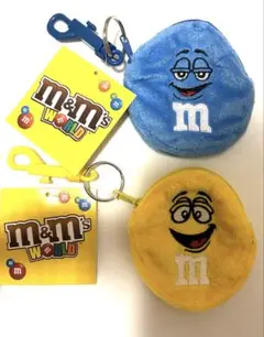 【新品】M&Ms エムアンドエムズ ミニポーチ コインケース(ブルー•イエロー)