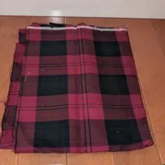 チェック　赤　両面プリント　生地　布