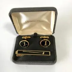 christian dior ゴルフ柄　カフス　タイピン　セット