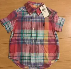 【新品未使用タグ付】チェック柄シャツ 2T　小柄3歳半歳くらいまで着れそうです