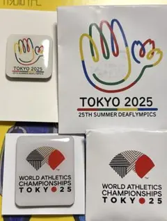 世界陸上2025 デフリンピック東京2025 マグネットバッジ　各1個