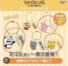 スタジオUG　ワイヤーキーリング　3種セット　ごきげんぱんだ　金田こん　ラブラビ