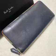 ポールスミス 長財布 アーティストストライプ ラウンドファスナー レザー