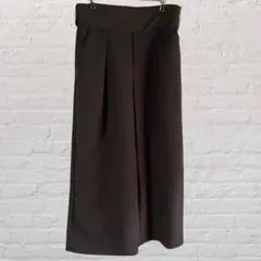 ワイドパンツ カジュアルパンツ ウエストゴム L 黒 ブラック 古着