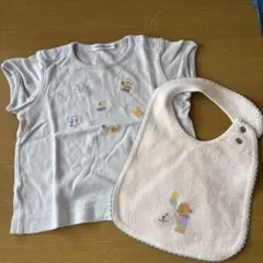 familiar 水色Tシャツ & スタイ セット