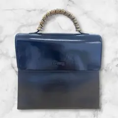 美品◇LOEWE ロエベ ベラスケス ハンドバッグ エナメル ブラック