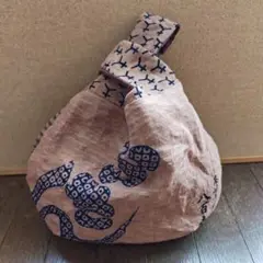 【訳あり】柿渋染め手ぬぐいしじみバック