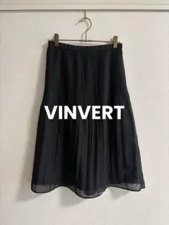 【VINVERT】プリーツスカート 消しプリーツ 黒 透け感
