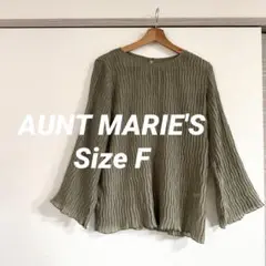 AUNT MARIE'S アントマリーズ　プリーツシアートップス　F カーキ