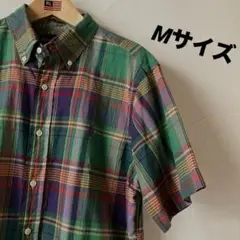 ポロラルフローレン 半袖チェックシャツ　Mサイズ