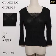 ★美品★ ジャンニロジュディチェ トップス ニット 七分袖 ラメ混 Vネック