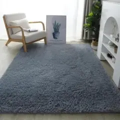カーペットラグ 洗える ラグマット 滑り止め グレー(100x160cm)