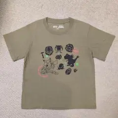 ユニクロ　ポケモン　化石博物館　半袖　Tシャツ　モスグリーン　カーキ　120　②