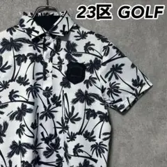 23区 GOLF ニジュウサンクゴルフ 総柄 ポロシャツ 半袖 ゴルフ ウェア