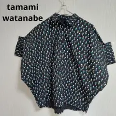 美品　tamami watanabe　変形ドルマンスリーブシャツ　チューリップ柄