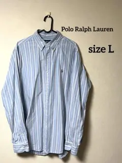 ラルフローレン CLASSIC FIT ボタンダウンストライプシャツ Lサイズ