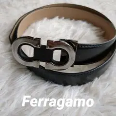 Ferragamo フェラガモ ガンチーニ レザーベルト シルバーバックル