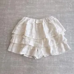 GU 白レースフリルキュロット　120