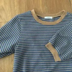 ハニカム柄ジャガードニットソー