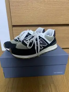 new balance スエードスニーカー 黒/ベージュ 574 cityboy