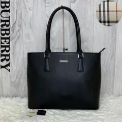 極美品♡タグ付♡A4♡ノバチェック♡サフィアーノレザー♡バーバリー トートバッグ