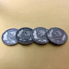 昼休みセール本日13時迄】重量感あるハーフダラー　エイジングシルバー髑髏4枚