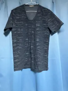 トルネードマート ダークネイビー　迷彩生地Vネック 半袖Tシャツ