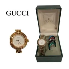 【稼働】GUCCI チェンジベゼル ホワイト文字盤 6種類 QZ レディース
