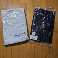 コックコート ホワイト Lサイズ ロングサロン ブラック セット