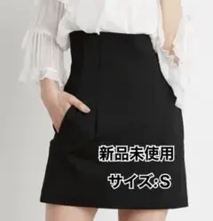 新品未使用！ハイウエストスカショーパン(ブラックＳサイズ)