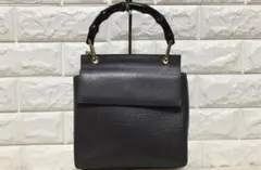 no8186 GUCCI グッチ イタリア製 バンブー レザー ハンドバッグ