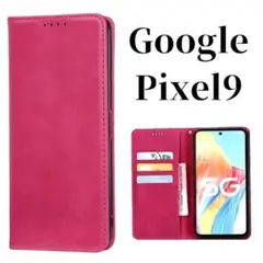 Google Pixel9 手帳型 スリム グーグル ケース ローズレッド