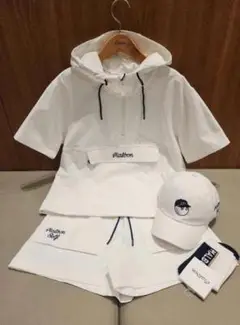 Malbon パーカー×ショーツ 2点セット 白系 スポーティ 清潔感◎