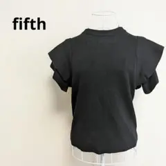 fifth ティアード フリル袖 ニット サマーニット ブラック F