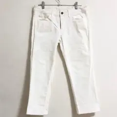 HUSHUSH ワールド　クロップドパンツ（3）白　テーパード　a4123