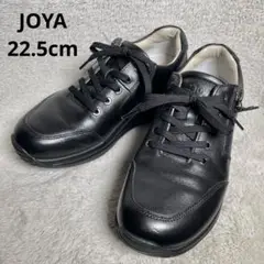美品 JOYA ジョヤ サイドジップ レザースニーカー ブラック　22.5