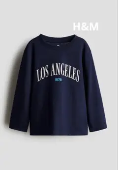 H&M ネイビーロゴTシャツ