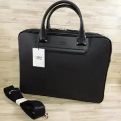 タケオキクチ 定価3万800円 2WAY 黒 レザービジネスバッグ A4サイズ