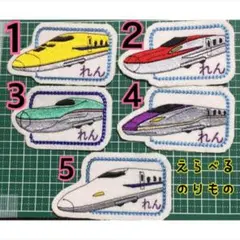 オーダーメイド　新幹線　チェーン枠タイプ　枠からはみ出し　名前ワッペン　刺しゅう