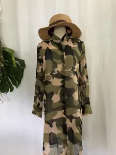 迷彩柄シースルー日除けチェニック新品