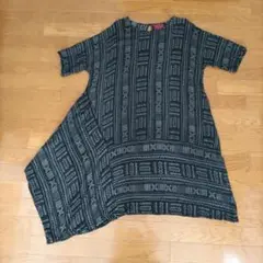 マライカ　cheka 幾何学模様 半袖ワンピース