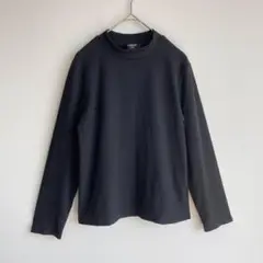 ハドソンハニー モックネック リブ カットソー ブラック tシャツ 長袖 L