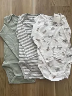 【新品】H&M ベビー　長袖ボディスーツ　3枚セット90cm