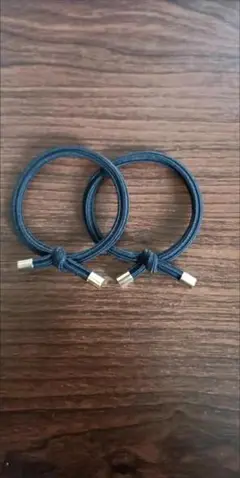 ネイビー ヘアゴム 2個セット