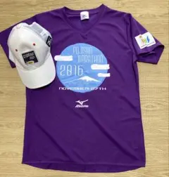 MIZUNO 富士山マラソンVネックシャツ＆世界陸上スタッフキャップ