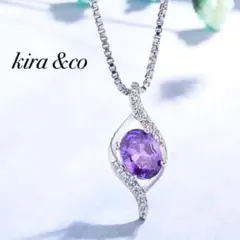 新品 ネックレス ペンダント アメジスト 紫 CZ ダイヤモンド