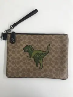 Coach コーチ 恐竜刺繍 クラッチバッグ T.1376