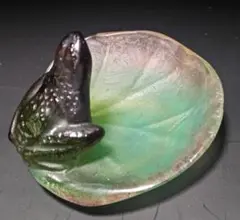 カエル　ブルー　ドーム　フランス　クリスタル　水晶　青　蛙　置物　ガラス　ガレ カエル ブルー ドーム フランス クリスタル 水晶 青 蛙 置物