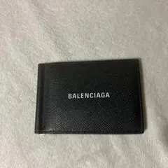 付属品完備／美品✨バレンシアガ マネークリップ　レザー　Bロゴ　ネイビー バレンシアガ ロゴ 594308 レザー マネークリップ グレー AB